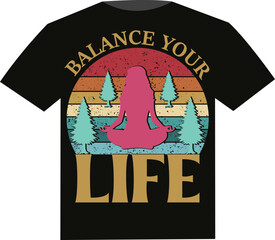 Yoga retro vintage design t-shirts,