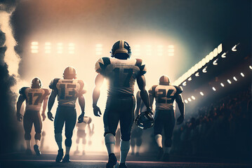 American football players in a super bowl game, generative ai - obrazy, fototapety, plakaty