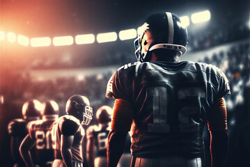 Fototapeta American football players in a super bowl game, generative ai obraz