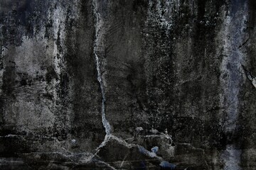 cracked abstract wall, black and white textured wall background, cracked wall background