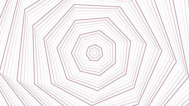 Red bold slim spin heptagon star simple flat geometric on white background loop. Starry heptagonal spinning radio waves endless creative animation. 