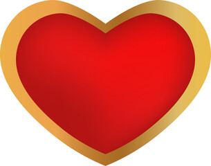 Red Heart with Gold Border
