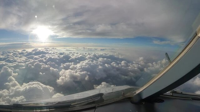 view of the sky from cockpit beautiful clouds