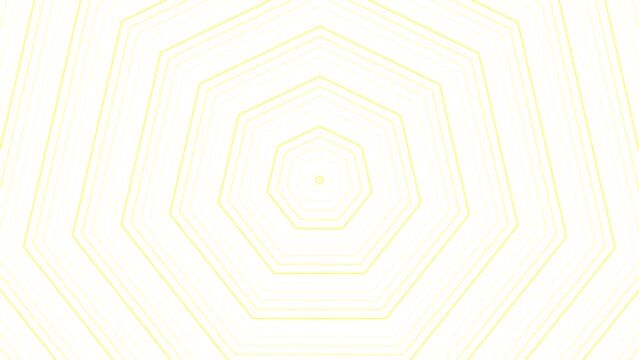 Yellow slim heptagon star simple flat geometric on white background loop. Starry heptagonal radio waves endless creative animation. 