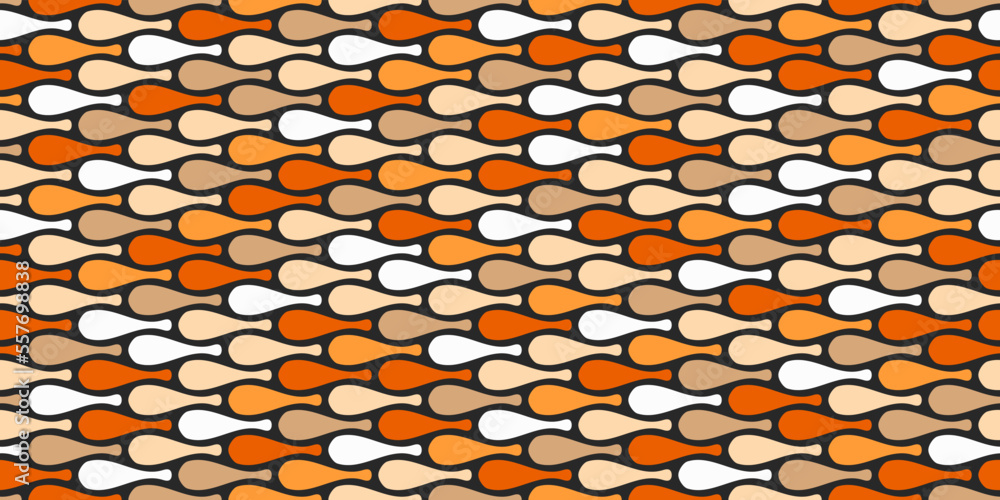 Poster seamless wallpaper with orange skittles and black background. vector for seamless print and stylish 