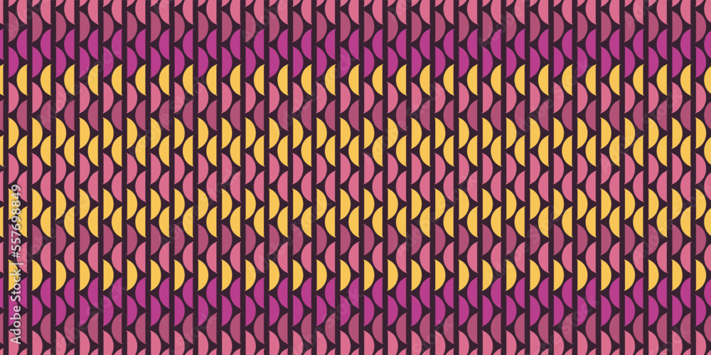 Poster seamless wallpaper with colorful slices and black background. vector for seamless print and stylish 