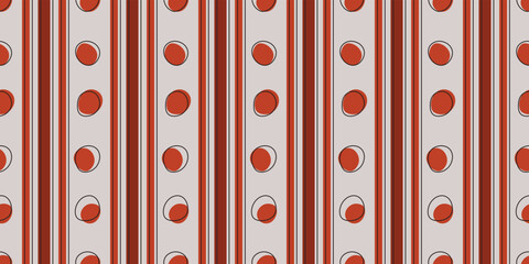 Seamless wallpaper with vertical orange stripes. Vector for seamless print and stylish interior design, wallpaper, textile.