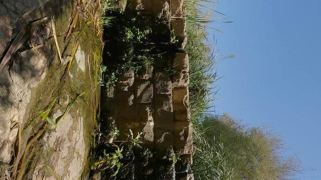 Nahal Kashlon, a stream of fresh water that flows inside the Ein Hamad nature reserve, at the entrance to Jerusalem.