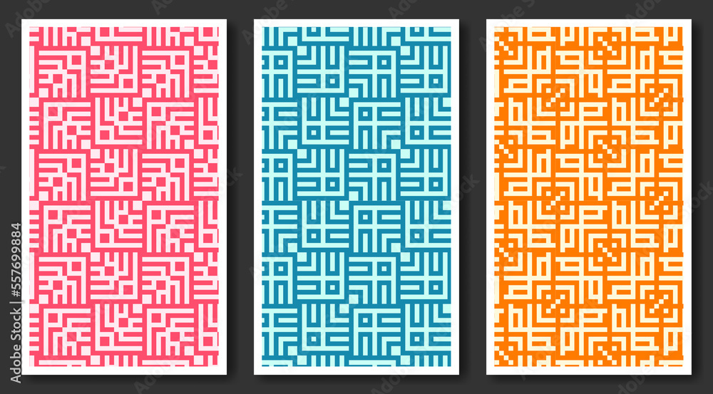 Poster seamless geometric pattern abstract background. colorful maze mosaic pattern.