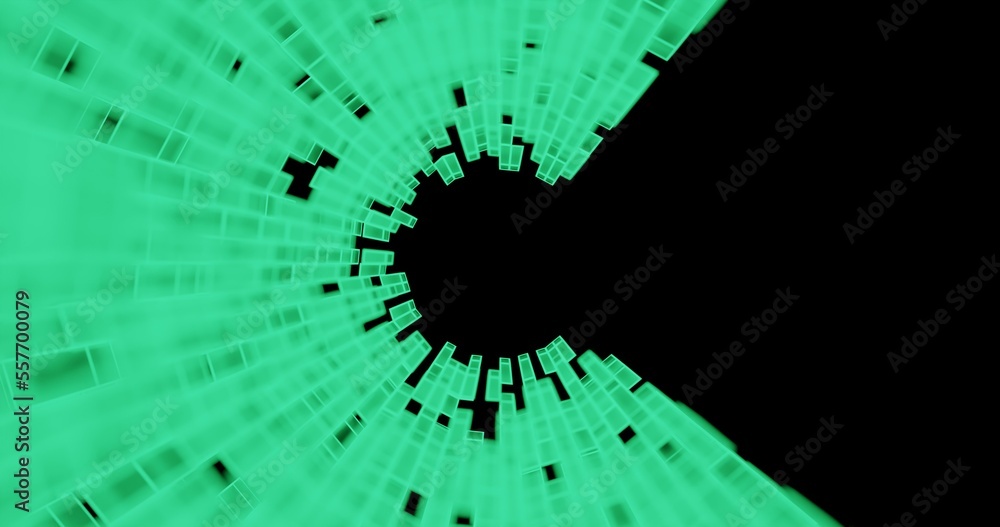 Wall mural background with code polar array of 3d elements