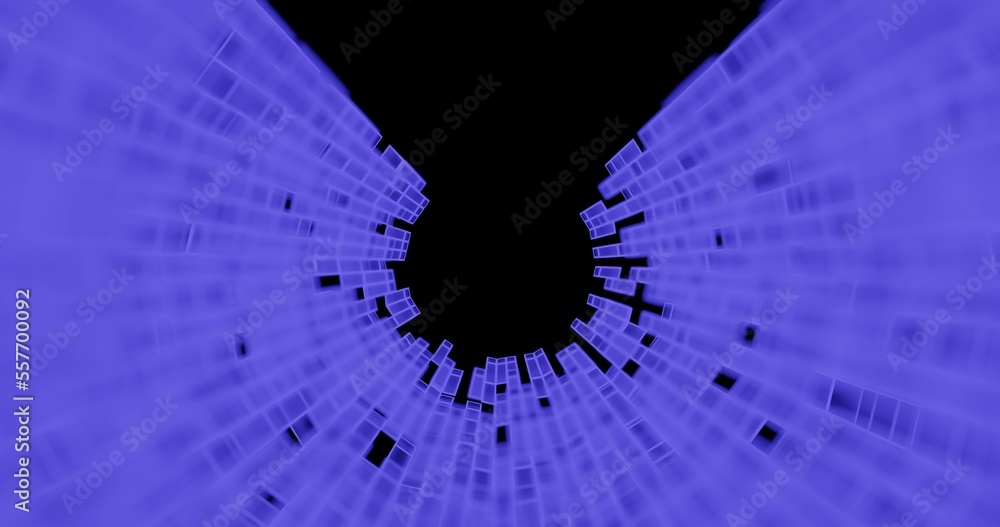 Wall mural background with code polar array of 3d elements