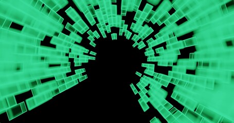 background with code polar array of 3d elements