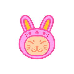 vector illustration of a cat with a rabbit