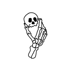 vector illustration of hand skull concept
