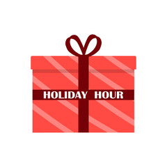 Holiday gift icon. Holiday hour
