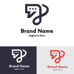 Swirly chat app logo design 