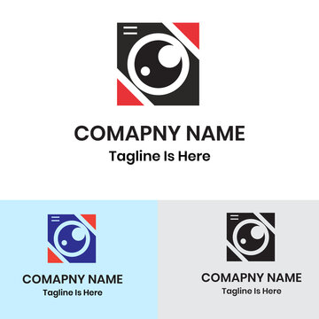  Modern colorful camera and photographer concept logo design 