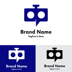  Mechanical chat robot logo design 