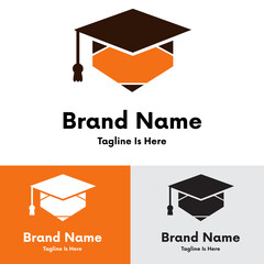  Pencil graduation cap logo design 