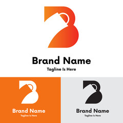  B letter shopping bag logo design 