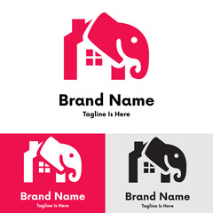  Creative Elephant house logo design 