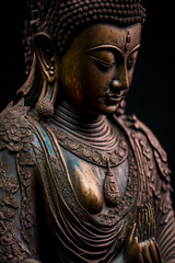 Fototapeta na wymiar Buddha statue made of bronze - generative ai