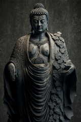 Buddha statue made of gold - generative ai
