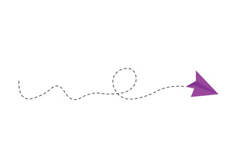 Dashed line paper airplane route 