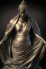 Buddha statue made of fabric - generative ai