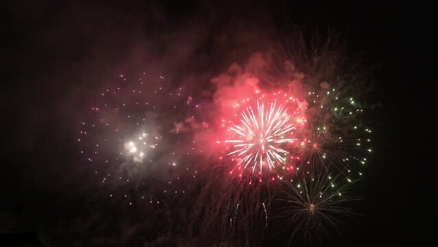 Colorful fireworks on the night celebration.
