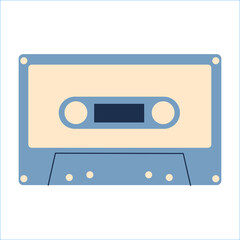 Fototapeta premium Collection of retro music players and cassette recorder, tape, jukebox, boombox. Set of vintage audio devices - turntable, vinyl record. Flat vector illustration isolated on white background