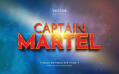 Vector Editable Text Effect in Captain Movie Style - obrazy, fototapety, plakaty