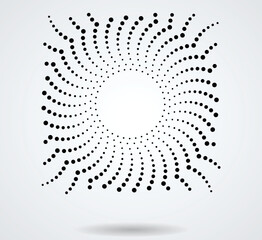 Halftone dots in circle form. round logo . vector dotted frame . design element
