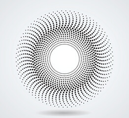 Halftone dots in circle form. round logo . vector dotted frame . design element
