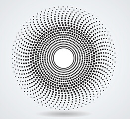Halftone dots in circle form. round logo . vector dotted frame . design element
