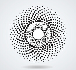 Halftone dots in circle form. round logo . vector dotted frame . design element
