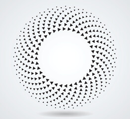 Halftone dots in circle form. round logo . vector dotted frame . design element
