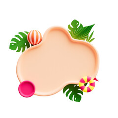 Summer sale banner with beach ball cutout