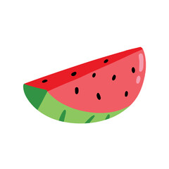 Slice Of Watermelon Cartoon. Vector Food Fruit isolated on white background.
