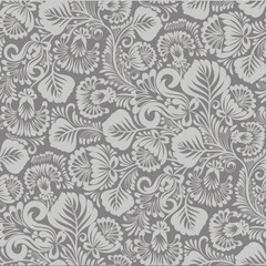 Elegant seamless floral pattern with curve elements