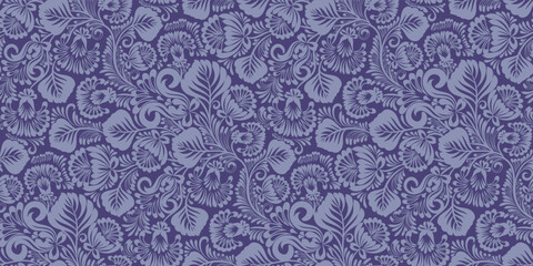 Elegant seamless floral pattern with curve elements