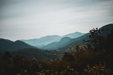 mountains in the morning