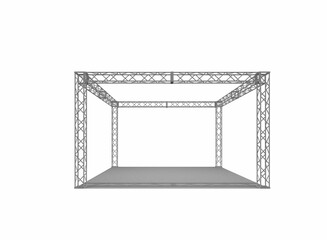 トラス組のブースの3Dレンダリング
