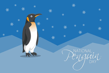 National Penguin day vector illustration, holiday concept, suitable for poster, banner or card