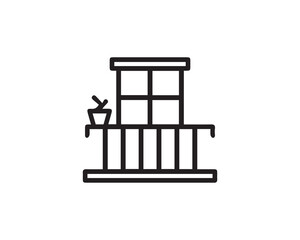 Balcony vector flat icon design