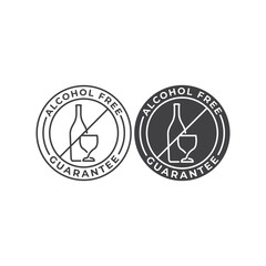 No alcohol holiday, dry january, free alcohol. Vector icon template
