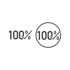 100% approved label. Vector icon template