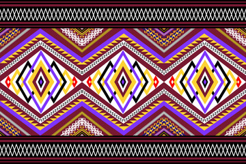  Geometric ethnic oriental traditional seamless pattern  with elements design for background, rug, wallpaper, clothes, wrap, batik, fabric, embroidery style, vector illustration 