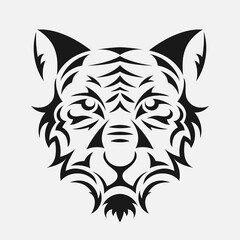Tiger head, face logo. Vector icon template