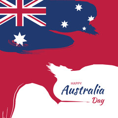 Obraz na płótnie Canvas Happy Australian Day, Australian flag design with abstract grunge texture. vector illustration, greeting card, poster and banner.